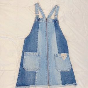 Forever21, Jean Zip-up Dress, Size Small, Pockets, Adjustable straps.